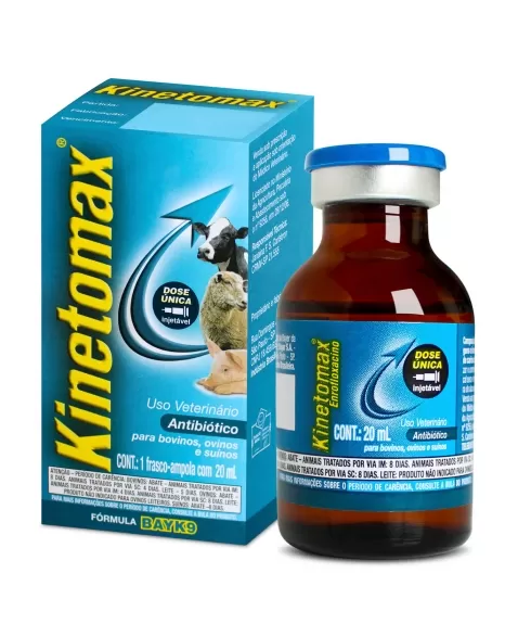 Kinetomax Antibiótico Injetável para Bovinos Suínos Ovinos 20ml Elanco