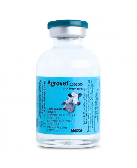 Agrovet 5.000.000 UI Antibiótico Injetável para Bovinos 15ml Elanco