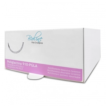 Fio de Sutura Poliglactina 910 3-0 com Agulha 3/8 3,0 70cm Bioline