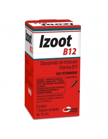 Izoot B12 Dipropinato de Imidocarb Injetável Antimicrobiano 15ml Agener