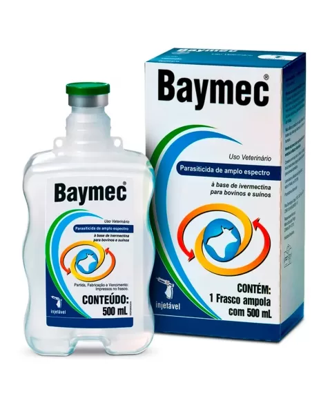 Baymec 1% Injetável Parasiticida Ivermectina 500ml Elanco