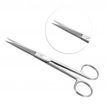 Tesoura Cirúrgica Reta com Ponta Fina/Fina 15cm Aço Inox ABC