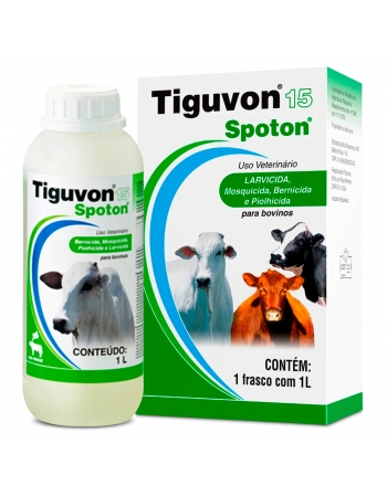 Tiguvon 15 Spot On Mata Bicheiras Larvicida para Bovinos 1 Litro Elanco