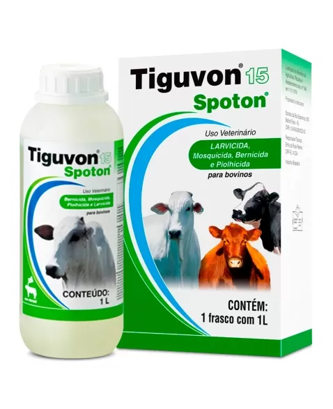Tiguvon 15 Spot On Mata Bicheiras Larvicida para Bovinos 1 Litro Elanco