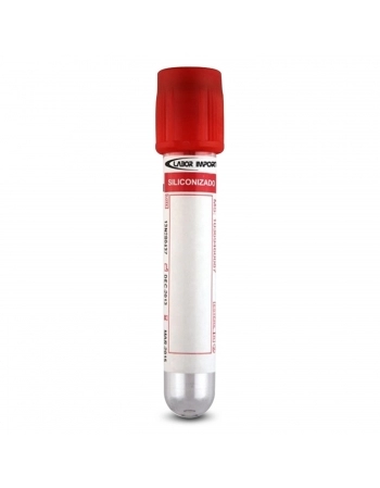 Tubo de Coleta de Sangue Siliconizado 4ml Vermelho 100 Unidades Labor Import