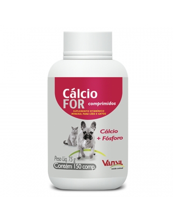 Cálcio For Suplemento Vitamínico para Cães e Gatos 75g Vansil