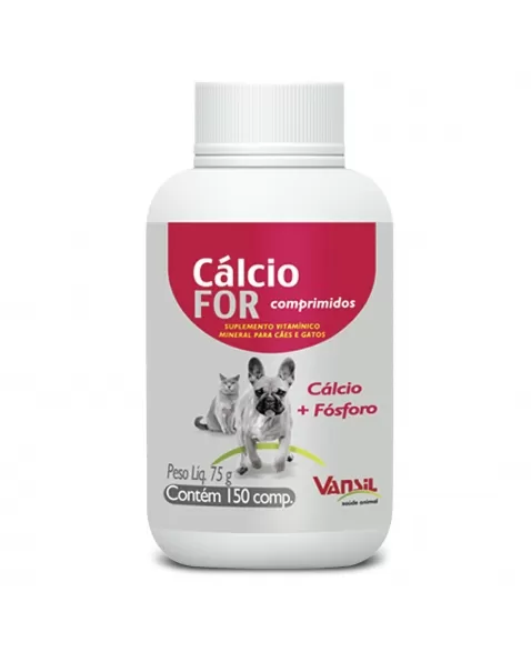 Cálcio For Suplemento Vitamínico para Cães e Gatos 75g Vansil