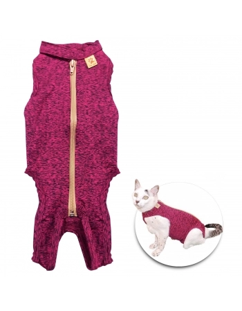 Roupa Cirúrgica Para Gato (Fêmea) n°4 (5,1-7Kg) Rosa - Pet Med