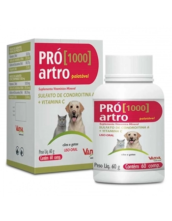 Pro Artro 1000 Suplemento Vitamínico E Mineral 60 Comprimidos Vansil