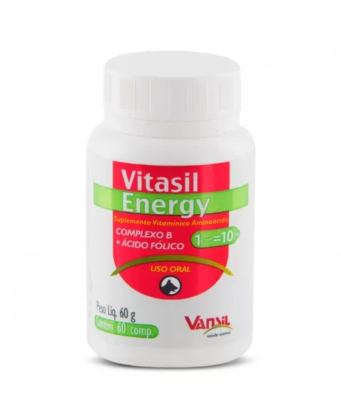 Vitasil Energy Suplemento Vitamínico Aminoácido para Cães 60g Vansil